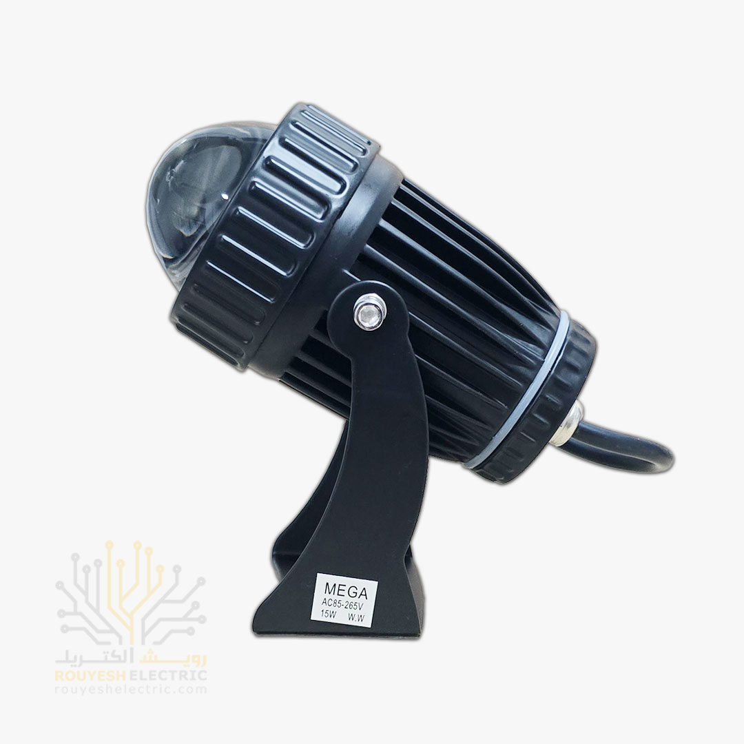 جت لایت 15 وات خارجی برند مگا بدنه مشکی آفتابی