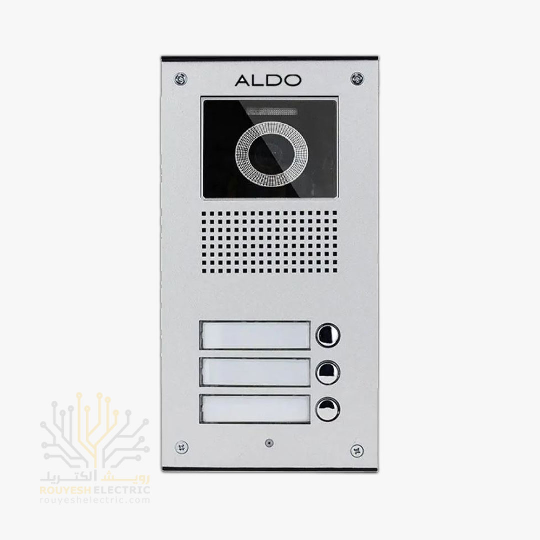 پنل ایفون تصویری برند الدو 3 واحدی مدل URF کارتی