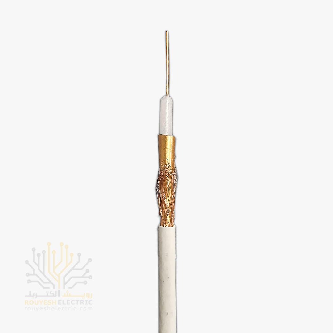 کابل آنتن برند پارس الکتریک مدل یاقوت مغز مس 0/8 شیلد رنگ مس 64 رشته حلقه 100 متری