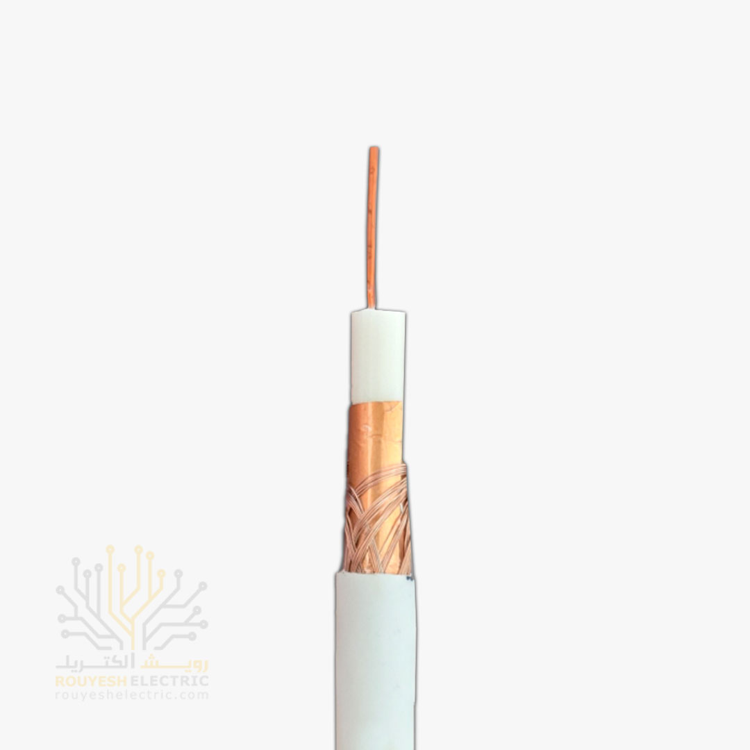 کابل آنتن برند تک سیم کرمان مدل مهتاب مغز مس 0/70 شیلد رنگ مس 80 رشته قرقره 647 متری