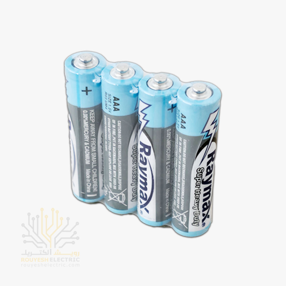 باطری نیم قلمی معمولی برند رایمکس شیرینگ 4 تایی