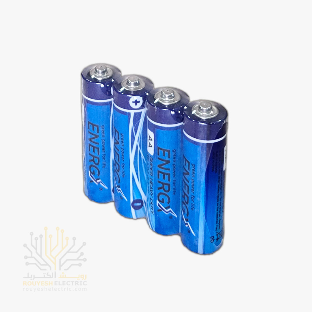 باطری قلمی معمولی برند انرژیکس شیرینگ 4 تایی