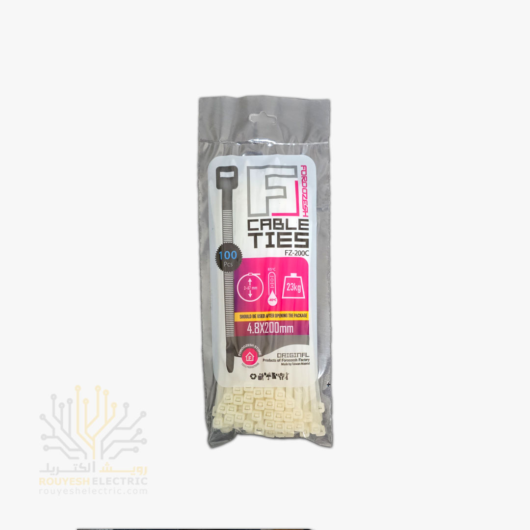 بست کمربندی 20 سانت برند فروزش ضخامت 4/8 سفید