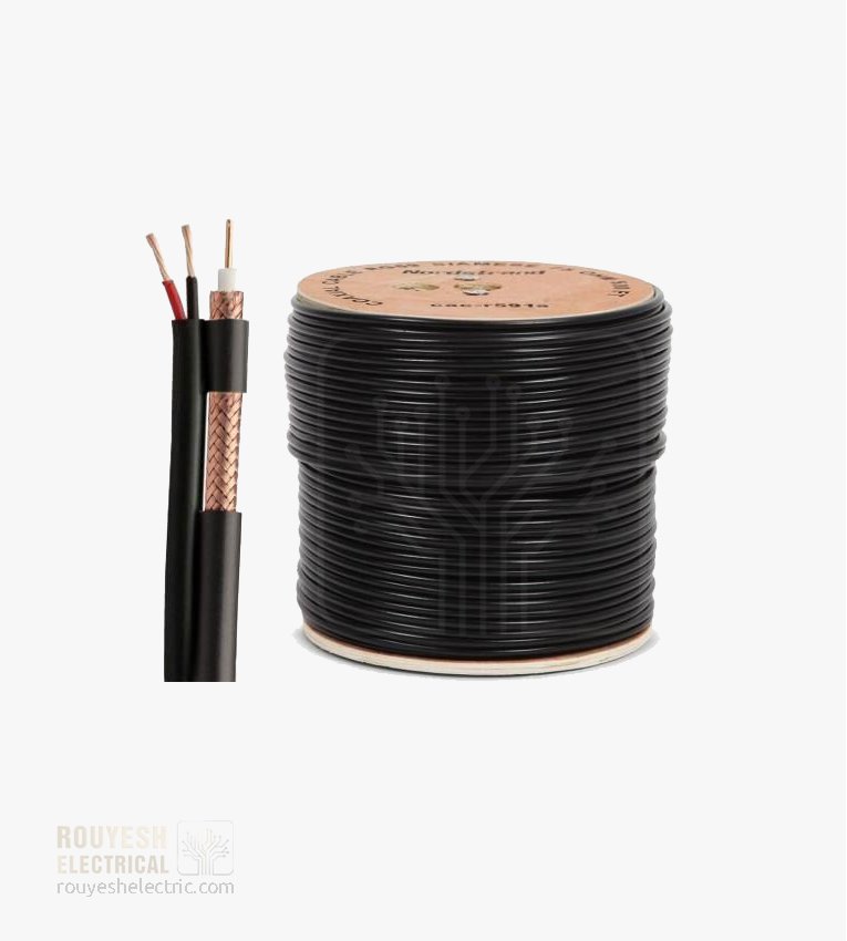 کابل دوربین ترکیبی برند کابلسان مغز مس 0/7 شیلد رنگ مس 96 رشته