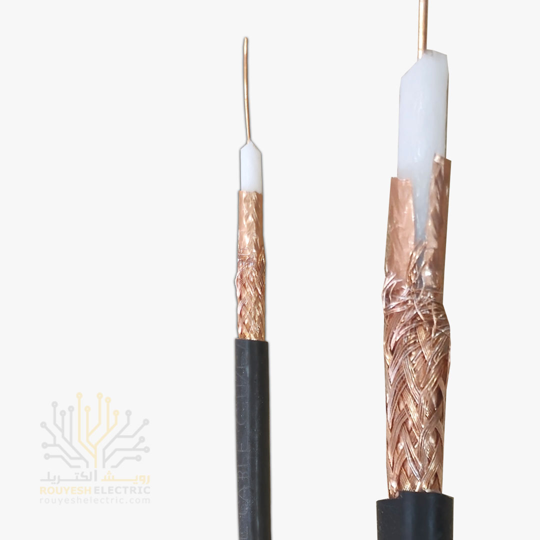 کابل دوربین برند تک کابل کرمان مدل ساده مغر مس 0/7 شیلد رنگ مس 80 رشته دابل فویل قرقره 364 متری