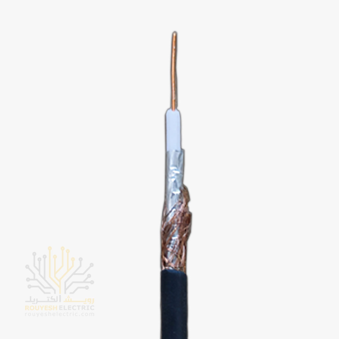 کابل دوربین برند تک کابل کرمان مدل ساده مغر مس 0/7 شیلد رنگ مس 96 رشته قرقره 600 متری