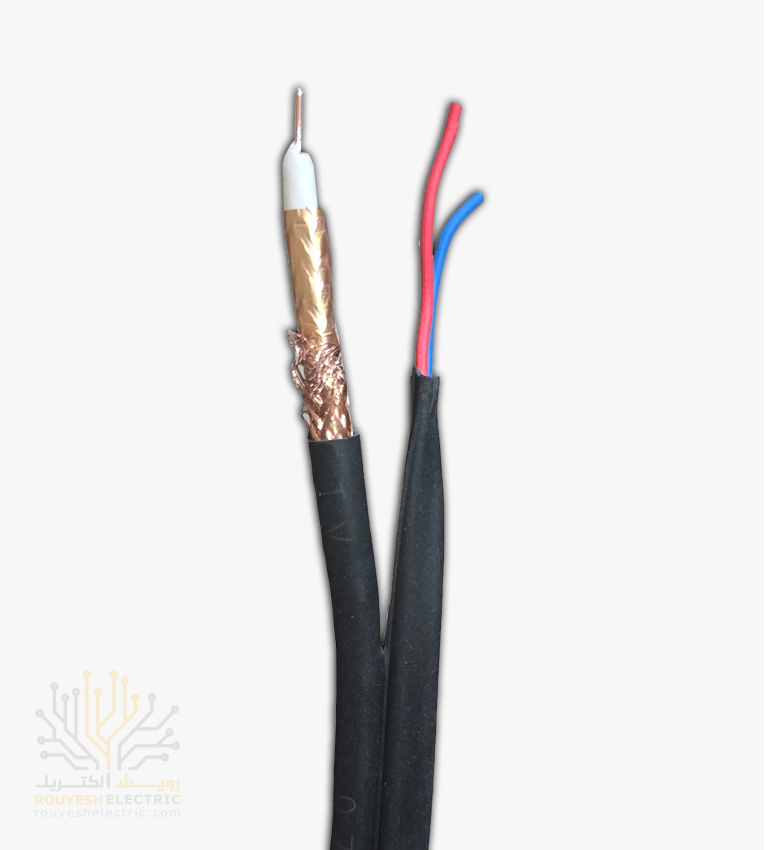 کابل دوربین برند تک کابل کرمان ترکیبی مغر مس با سطح مقطع 0/70 شیلد 80 رشته رنگ مس قرقره 205 متری
