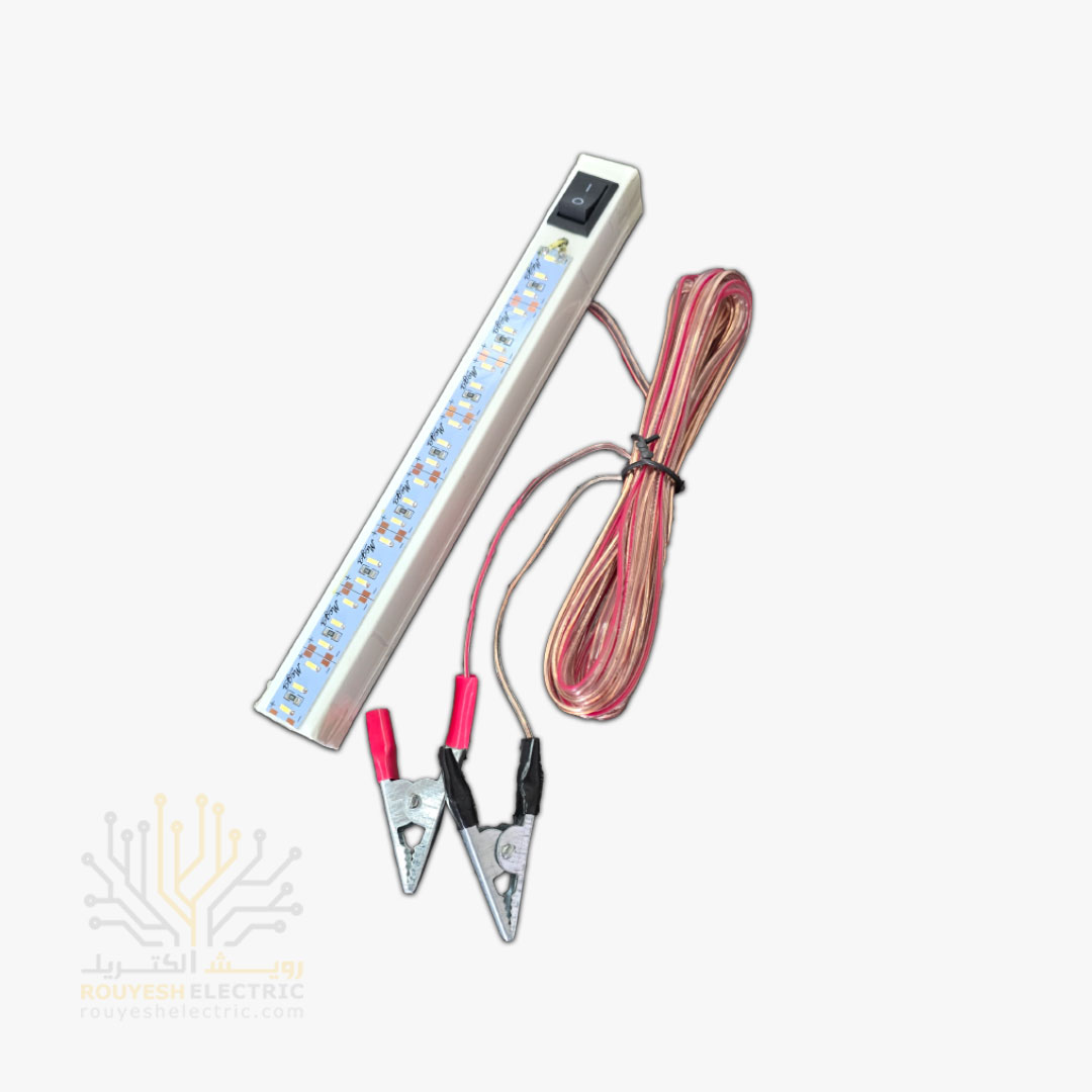 لامپ خودرو 20 سانت کلید دار با سیم 4/75 متری گیره دار