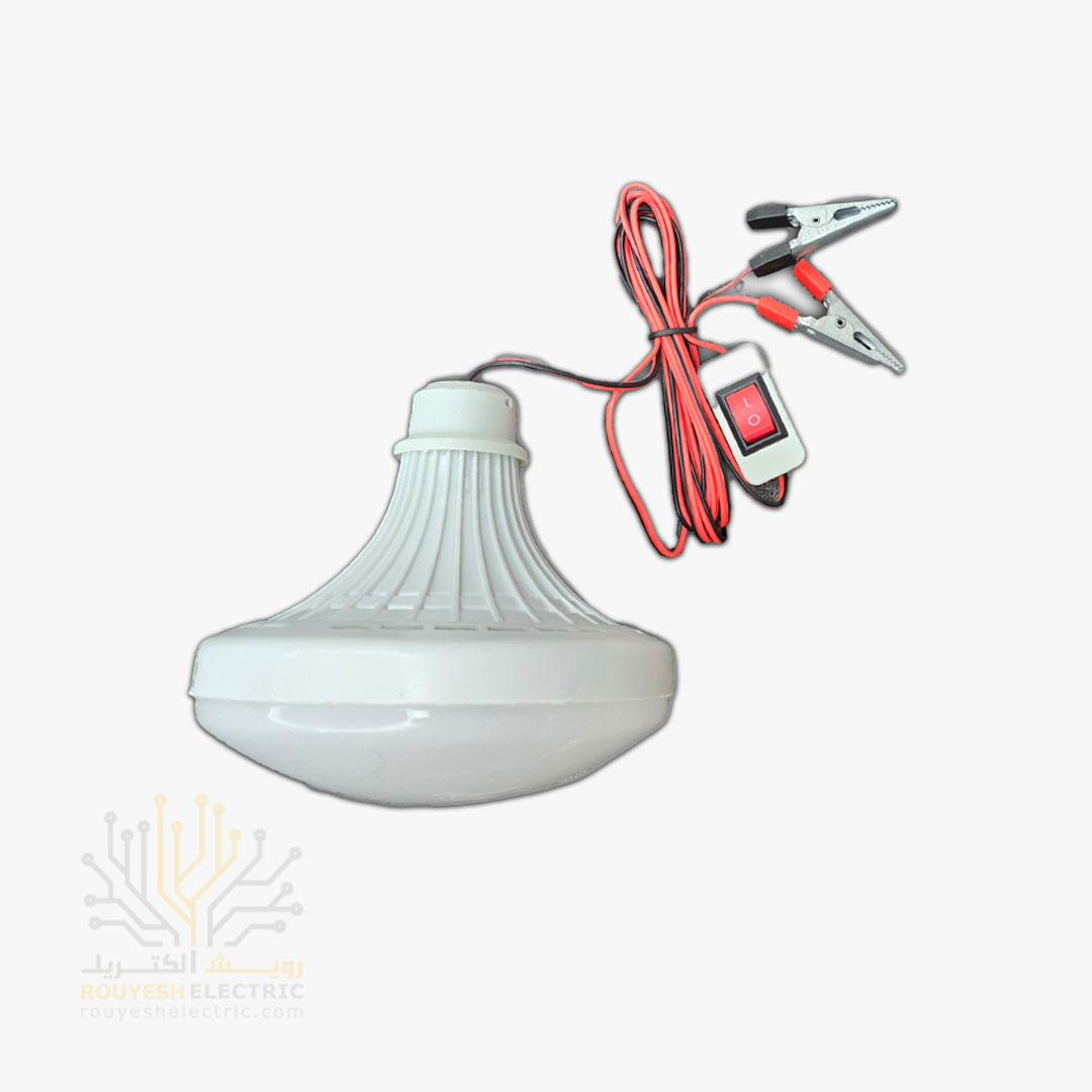 لامپ خودرو 24 وات برند JWDZ طرح سفینه با سیم 1/80 متری گیره دار