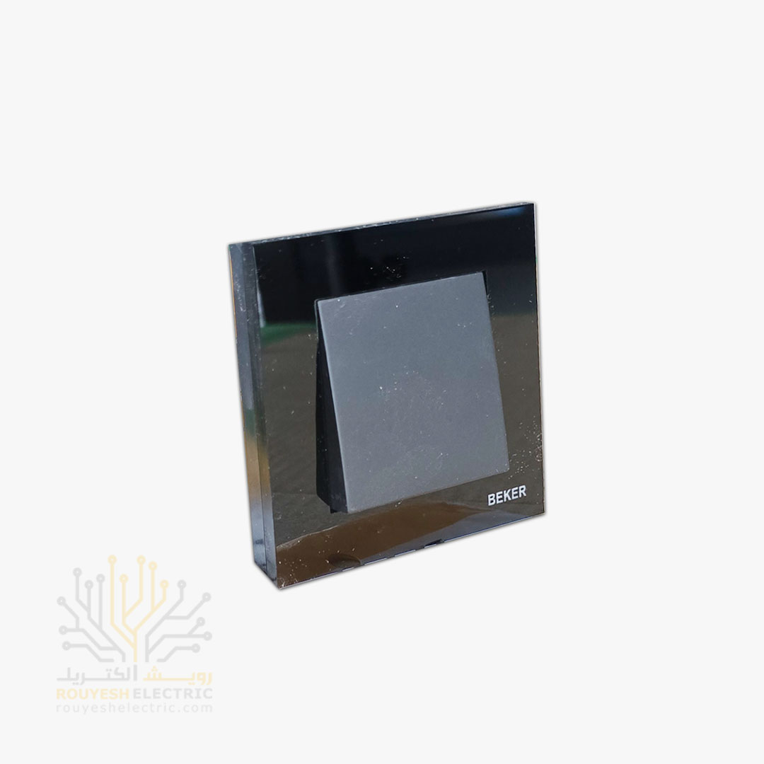 کلید تبدیل توکار برند بکر مدل گلس مشکی