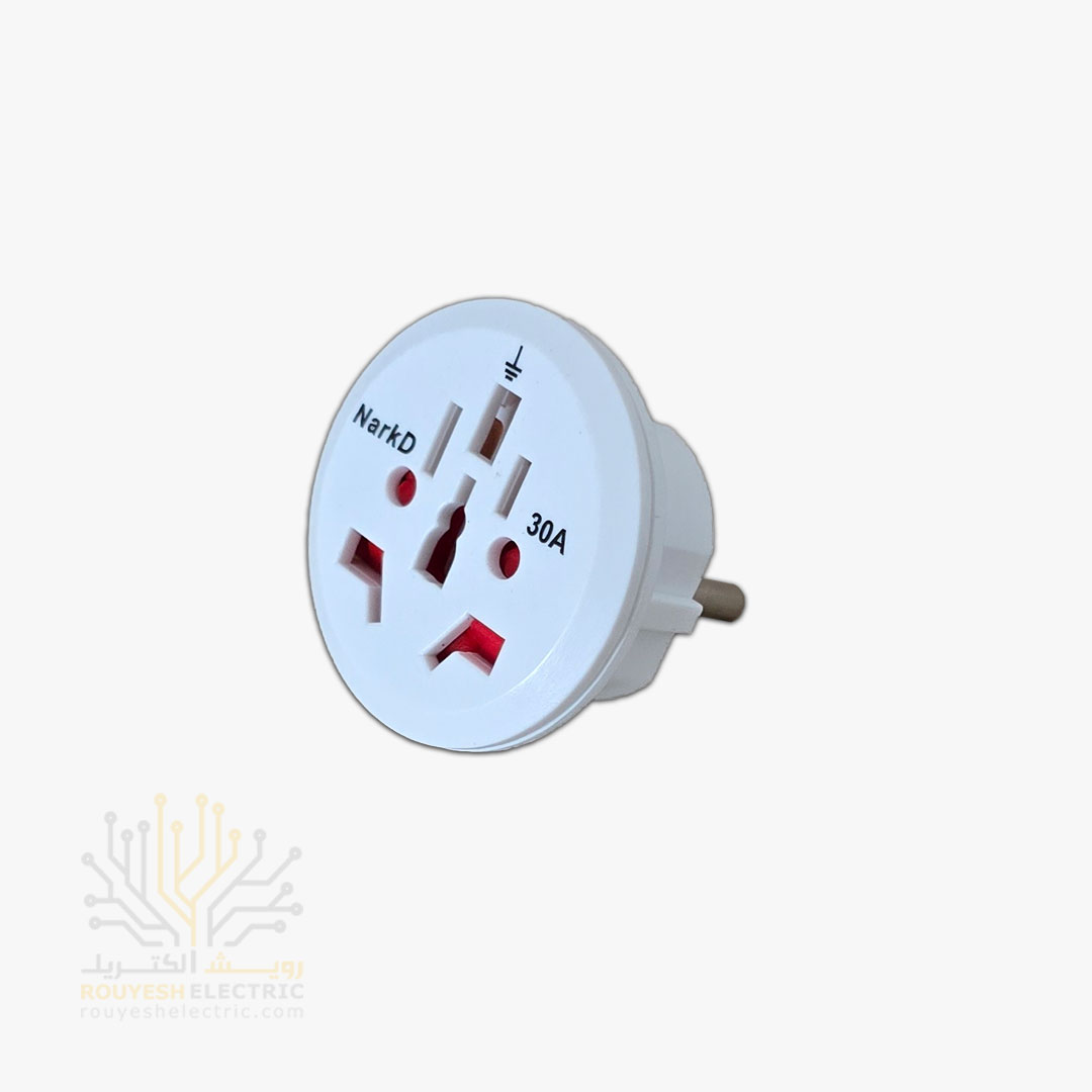 تبدیل 3 به 2 برند نارک دی ارتدار 30 آمپر نگیر سفید