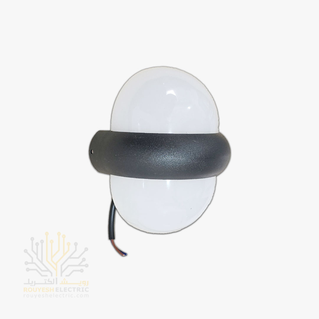 چراغ دیواری دکوراتیو 12 وات برند ایران مهر کد ایران 75 بدنه مشکی نور نچرال 6 ماه گارانتی