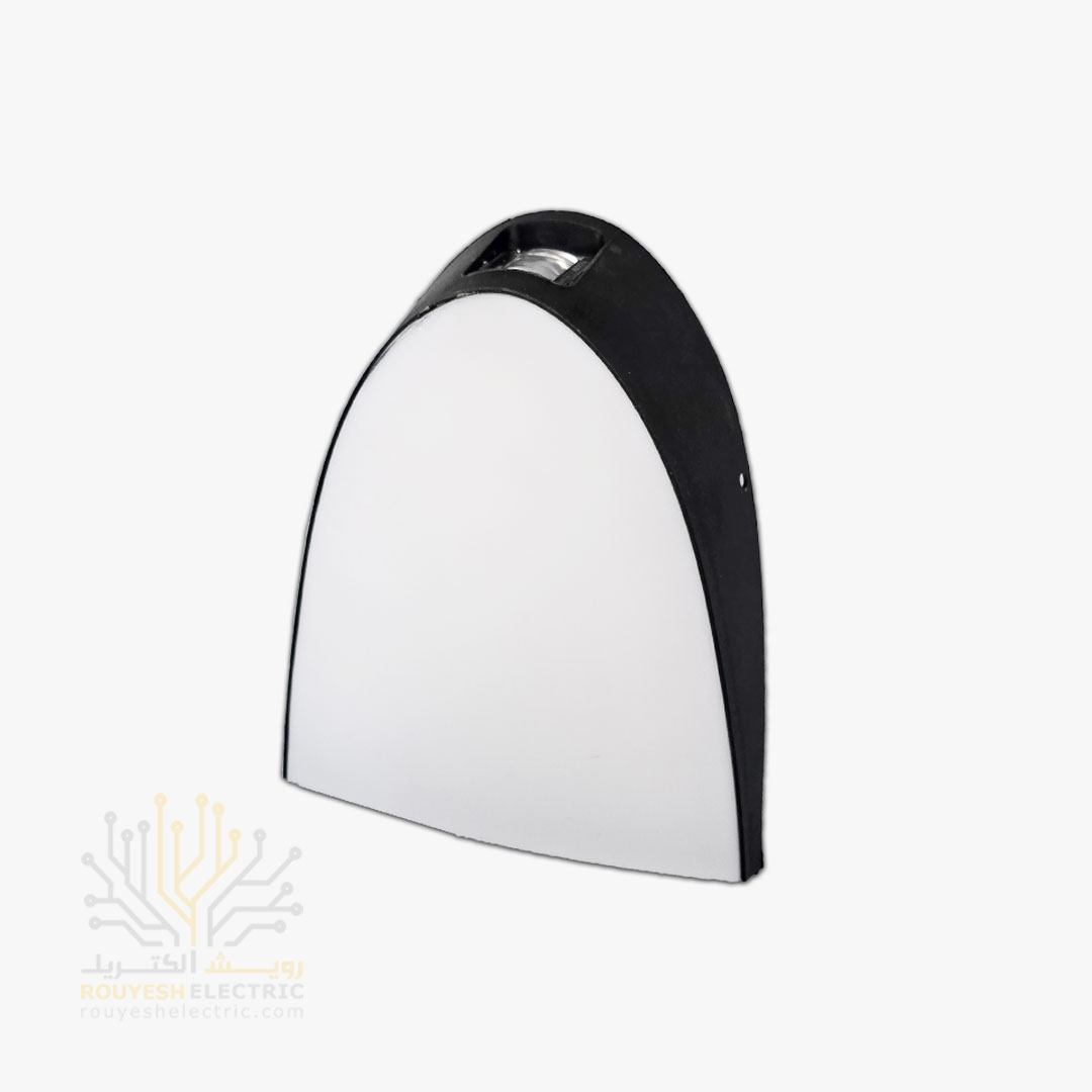 چراغ دیواری دکوراتیو 22 وات برند ایران مهر کد ایران 12 بدنه مشکی نور مهتابی