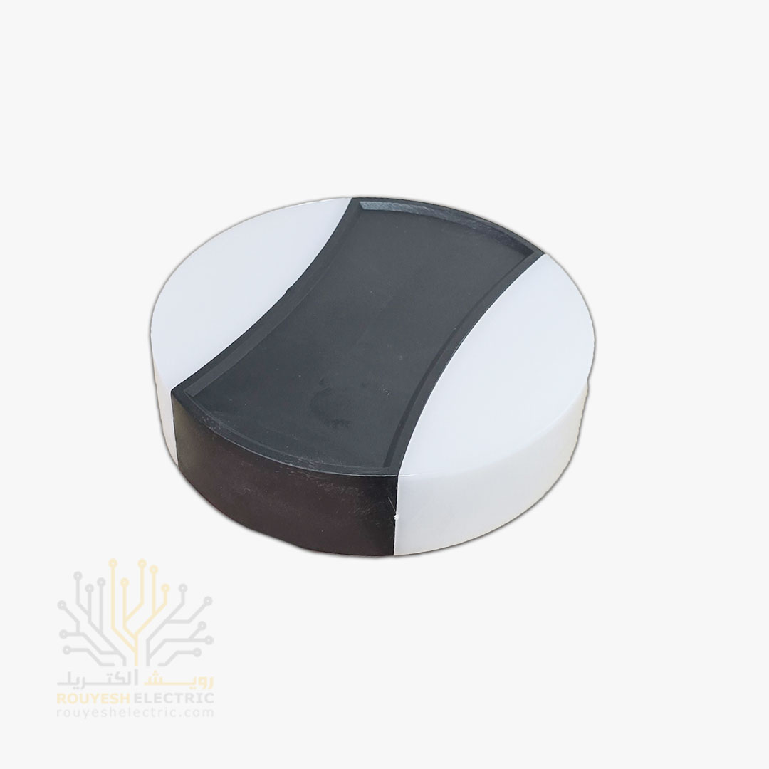 چراغ دیواری دکوراتیو 12 وات برند ایران مهر کد ایران 72 بدنه مشکی نور آفتابی