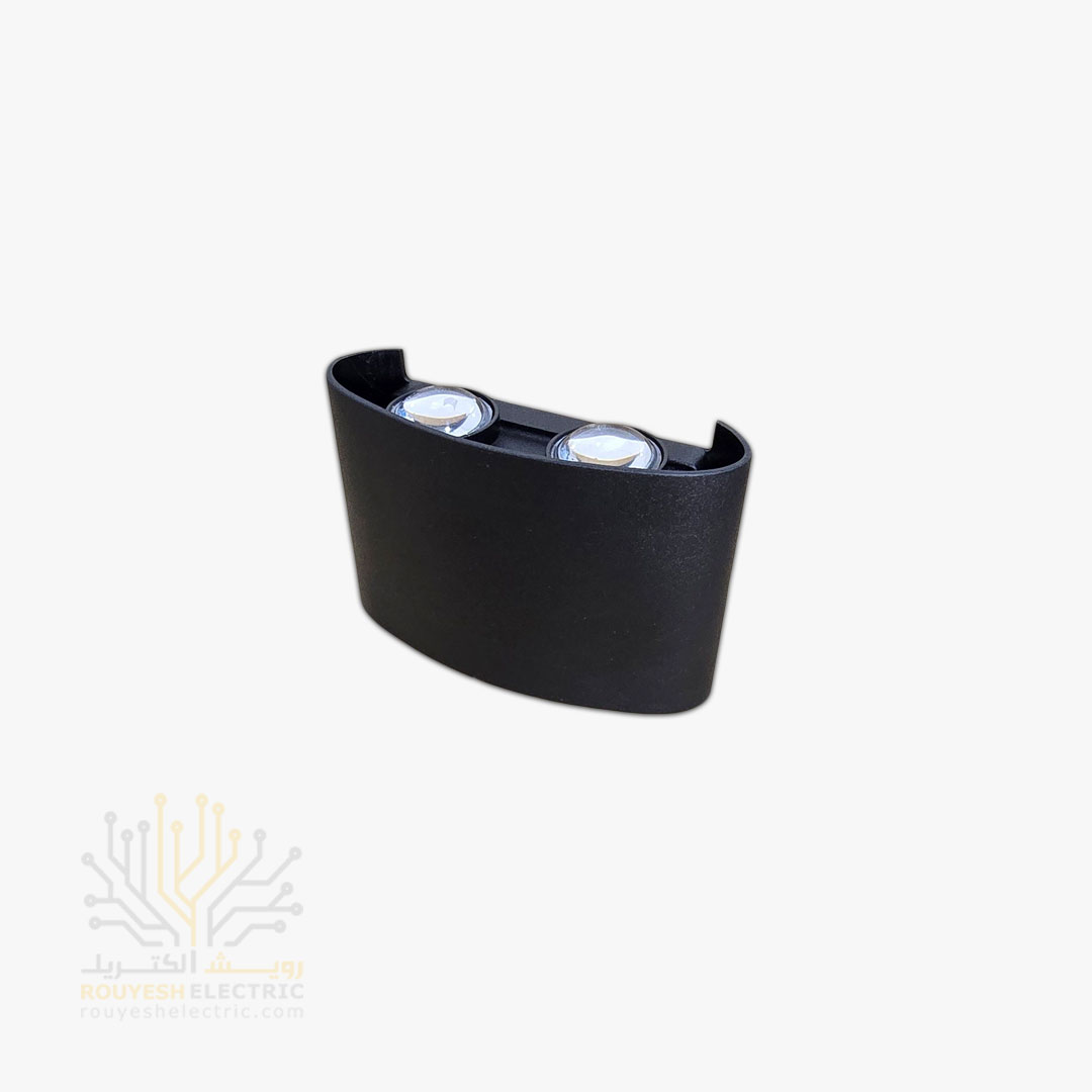 چراغ دیواری دکوراتیو برند دبلیو آر لایت مدل قطاری 4 وات چیپ کری بدنه آلومینیوم مشکی نور آفتابی