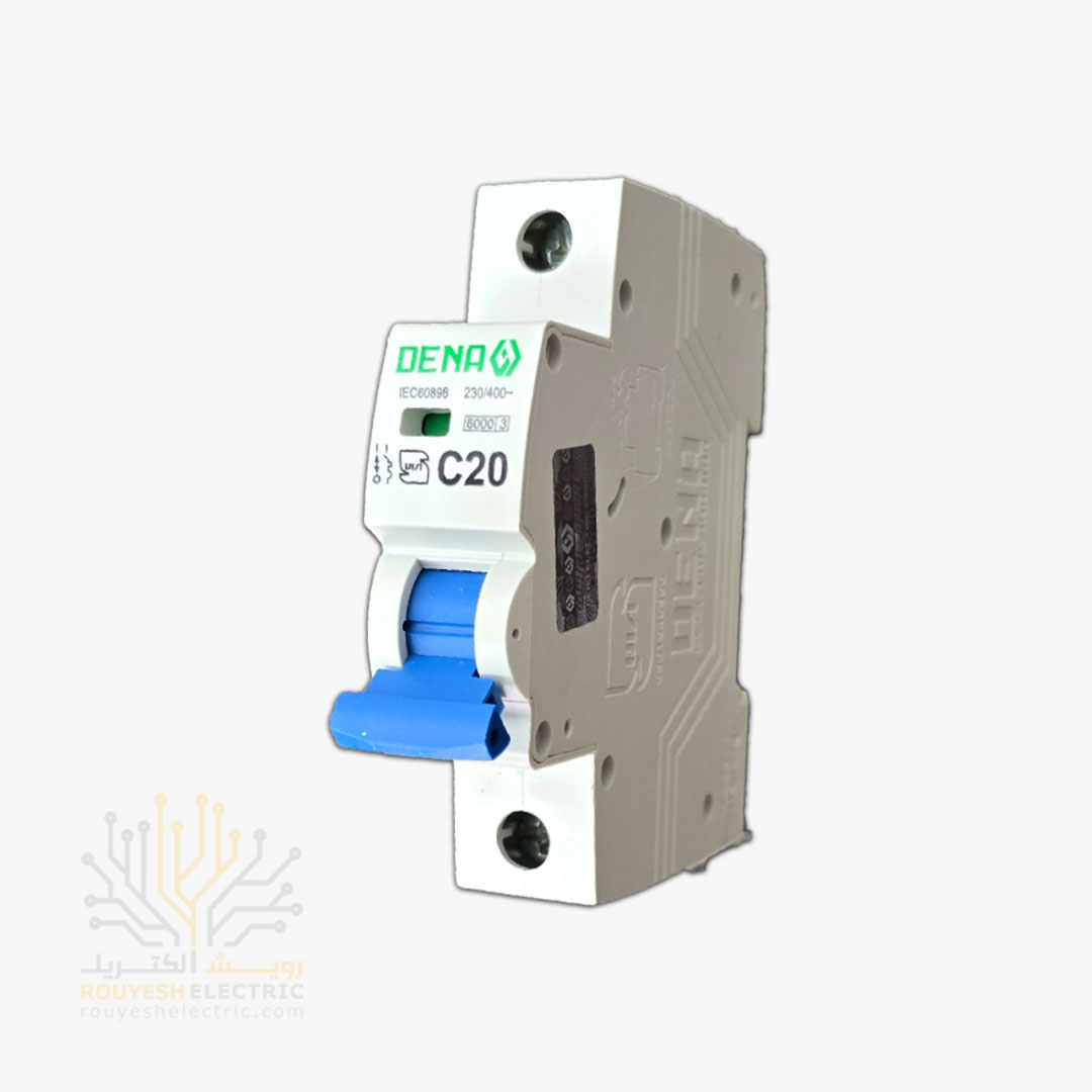 فیوز مینیاتوری تک فاز برند دنا 20 آمپر نوع C