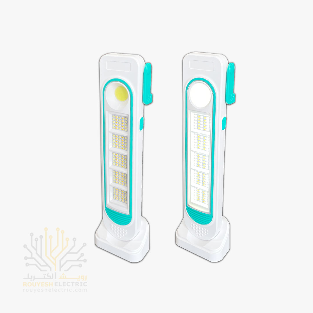 چراغ اضطراری 125 SMD برند ال دی مدل ZB-S72 دارای پنل خورشیدی 6 حالته