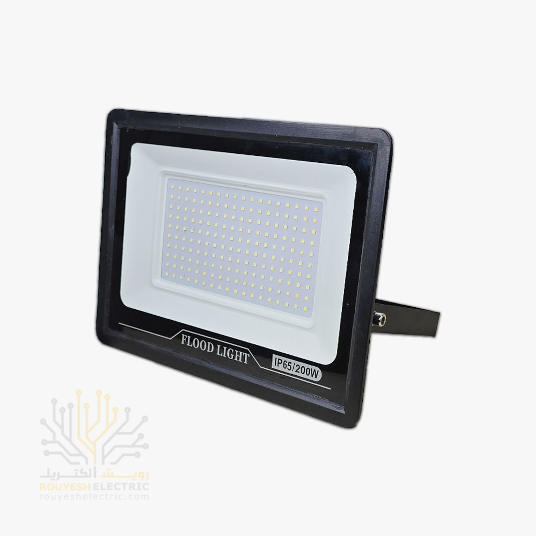 پروژکتور 200 وات SMD برند بزرگمهر مدل اکونومی بدنه مشکی مهتابی بدون درایور