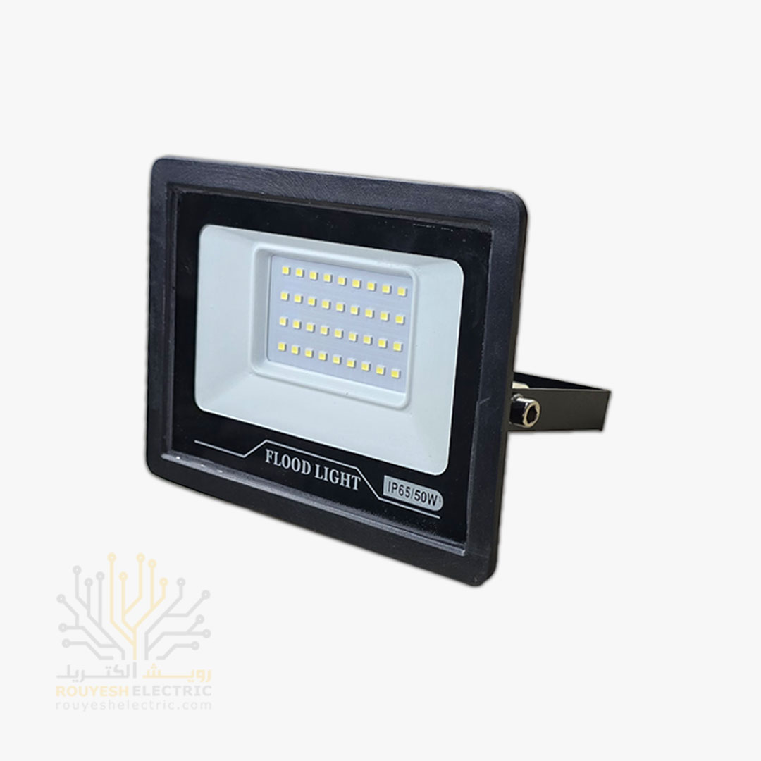 پروژکتور 50 وات SMD برند بزرگمهر مدل اکونومی بدنه مشکی مهتابی بدون درایور