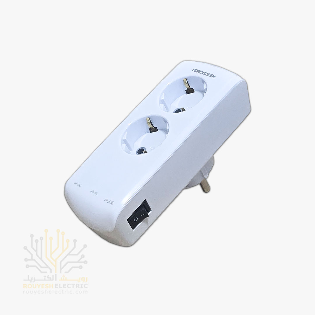محافظ برق یخچال  دیواری دو خانه برند فروزش مدل LT200W لوتوس ارتدار کلید دار بدنه سفید آنالوگ