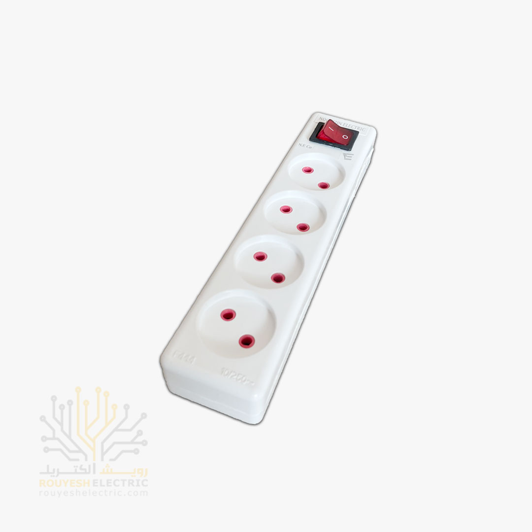 چهار راهی برق سیار برند نورسان کلید دار طرح استاندارد بدون کابل