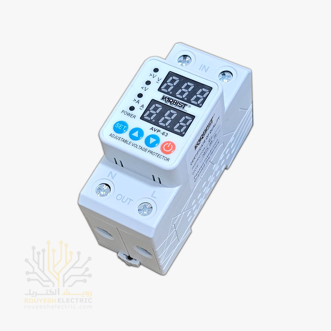 محافظ برق زیر کنتوری ولتاژ و جریان طرح مینیاتوری برند کاربیست مدل مدرن 63 آمپر 19 برنامه