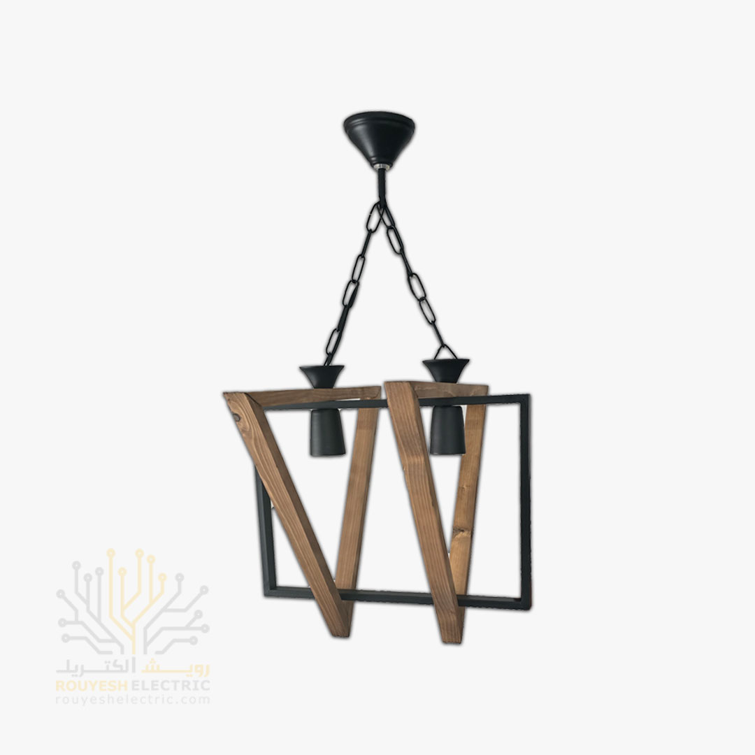 آویز چوب فلز برند دیزاین مدل مثلث دوبل 2 شعله