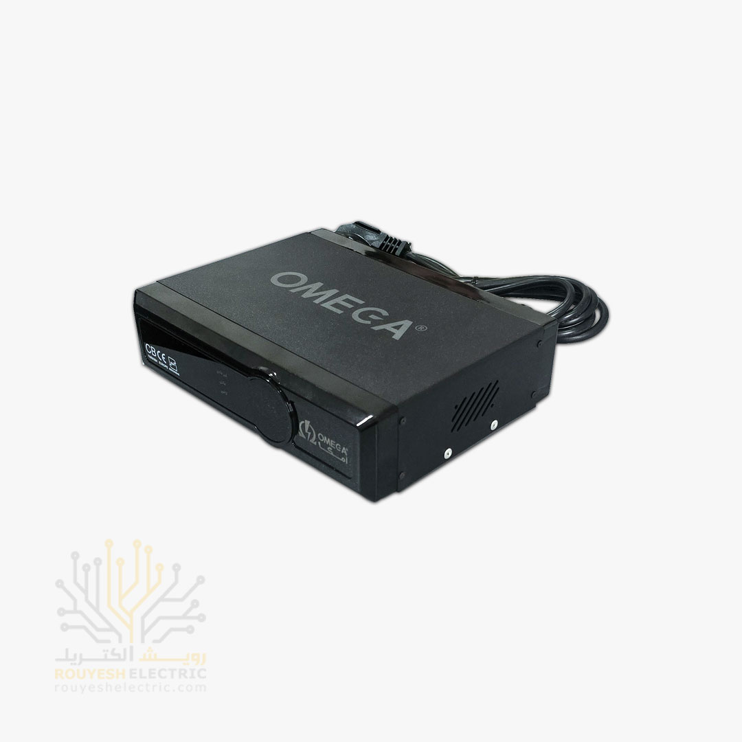 محافظ برق کامپیوتر سیار  چهار خانه فلزی برند امگا مدل F6000 بدون ارت استاندارد دیجیتال 2 متری