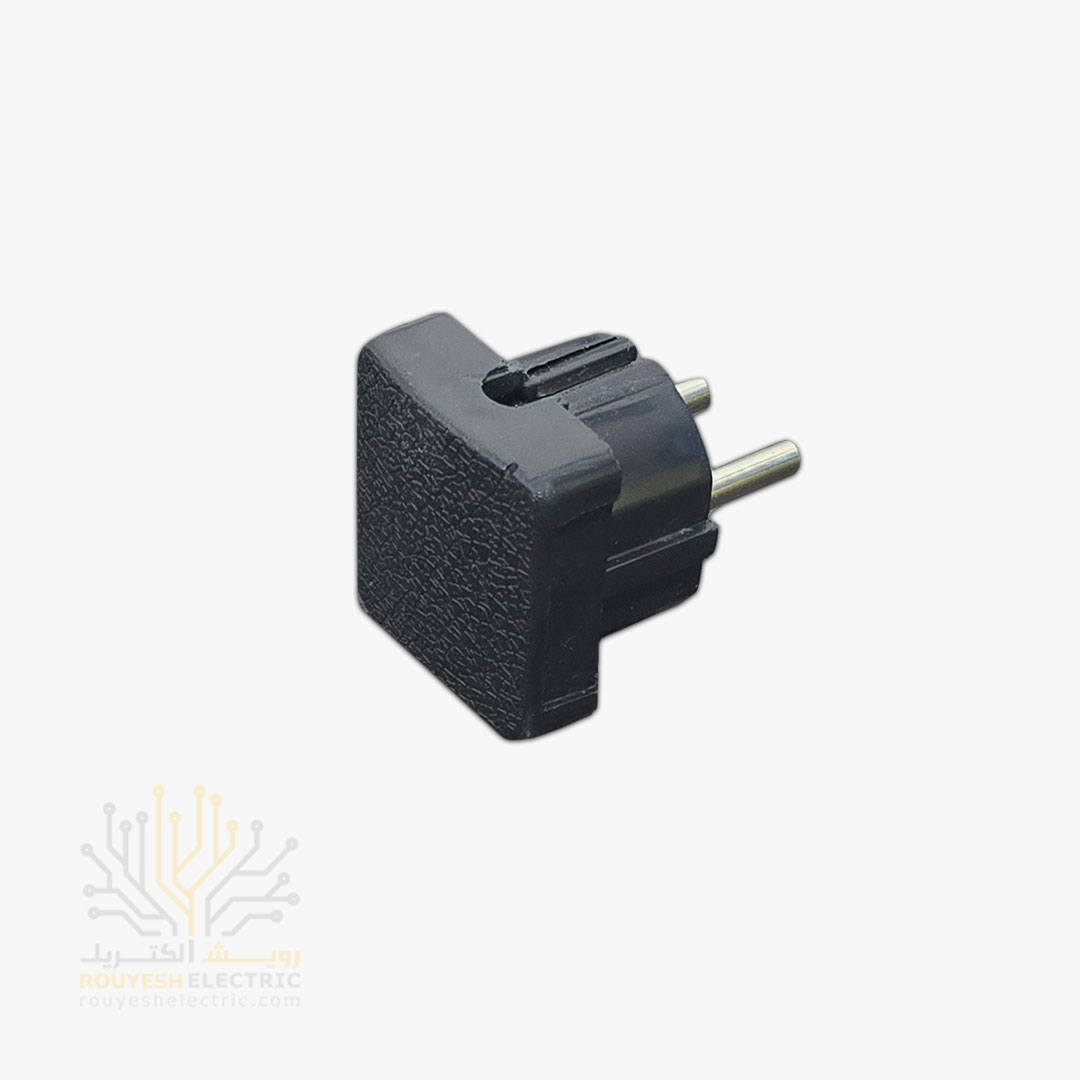 دوشاخه برق مربع برند امید الکتریک میله آهنی رنگ مشکی