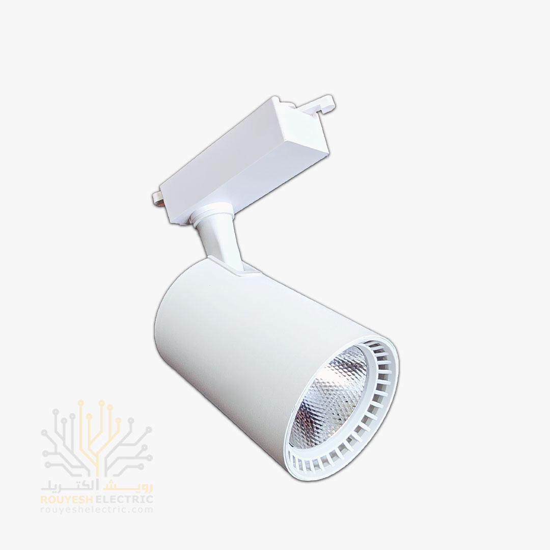 چراغ ریلی 30 وات برند ایران مهر بدنه سفید مدل پایه کوتاه نور مهتابی