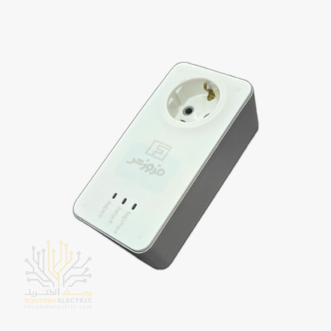 محافظ برق یخچال دیواری تک خانه برند فروزش مدل FR125 ارتدار کلید دار بدنه سفید آنالوگ