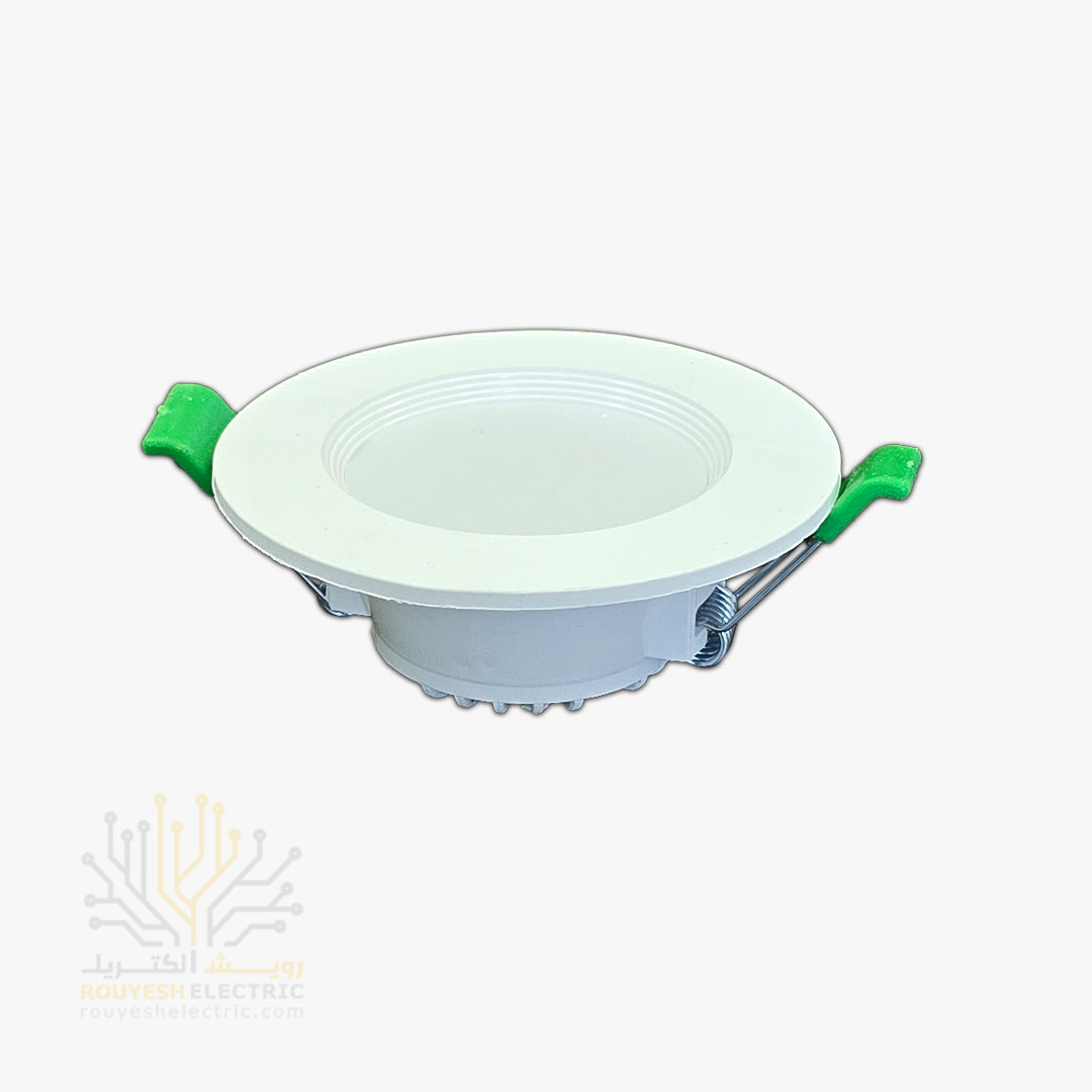 پنل سقفی توکار بک لایت 8 وات برند تک تاب مدل ایکاروس دایره استاندارد رنگ یخی