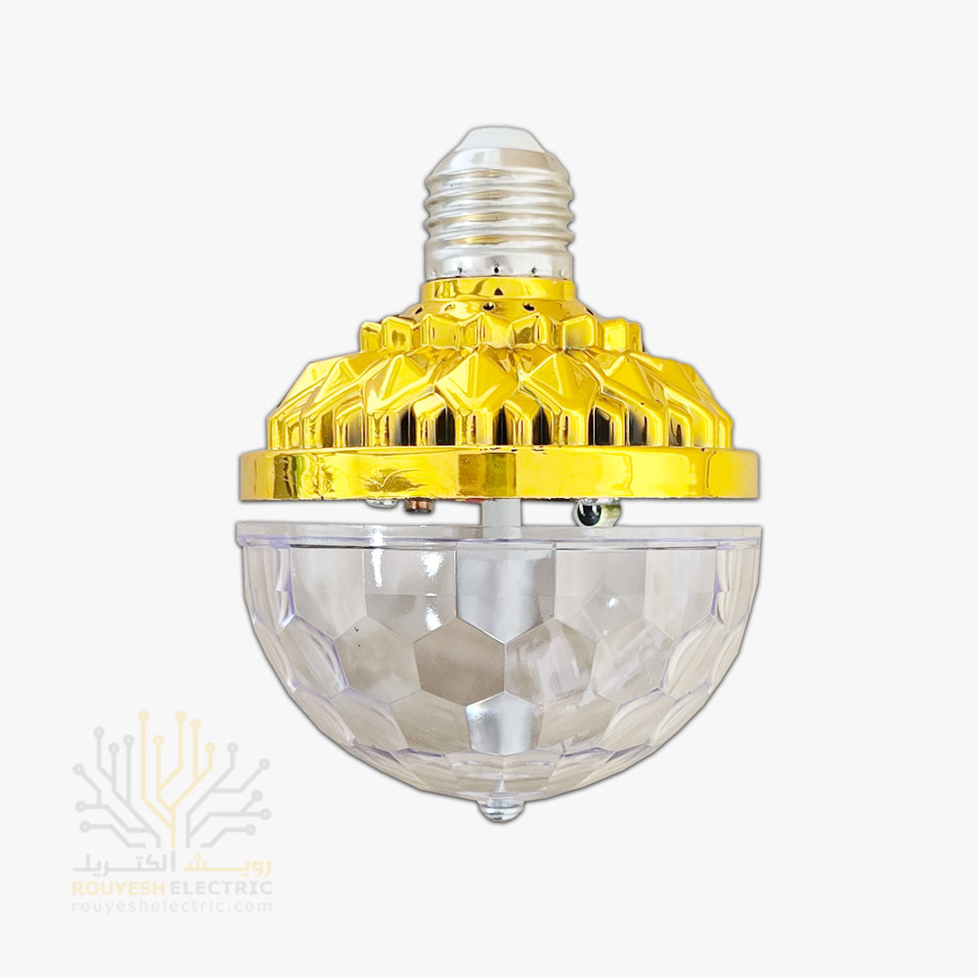 چراغ دیسکویی ساده 6 وات 6 LED برند اطلس پلاس بدنه طلایی