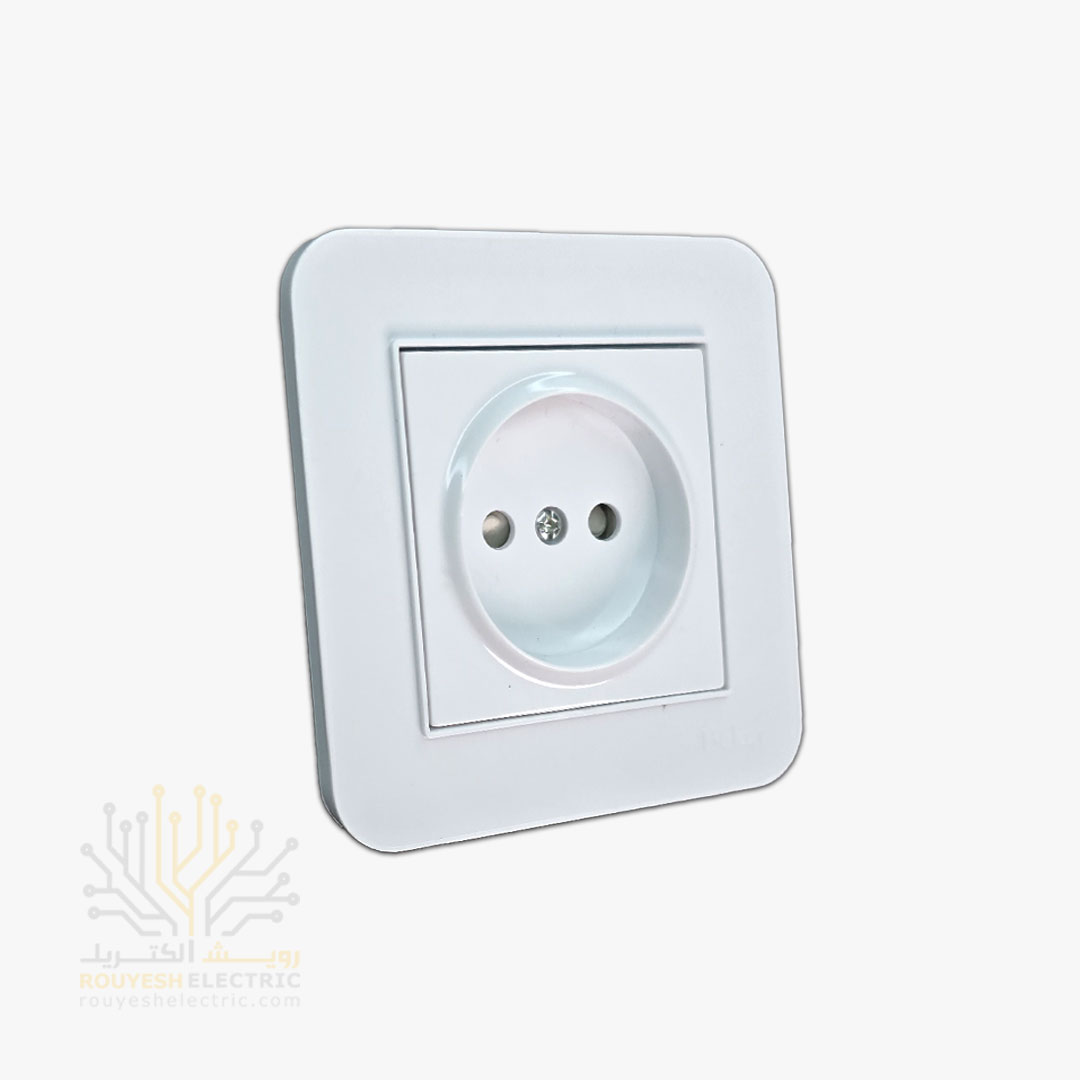 پریز برق ساده توکار برند بکر با مغزی سرامیکی مدل آتا سفید