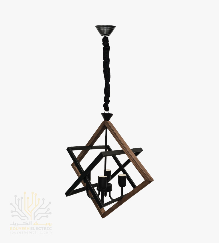 آویز چوب فلز برند دیزاین مدل ستاره داوود ۴ شعله