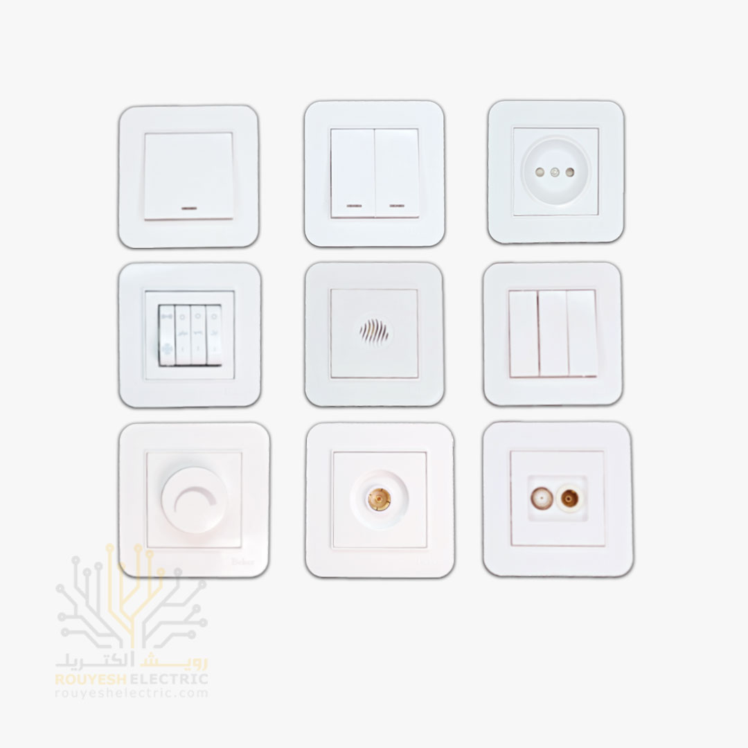 کلید و پریز جور توکار برند بکر مدل آتا سفید