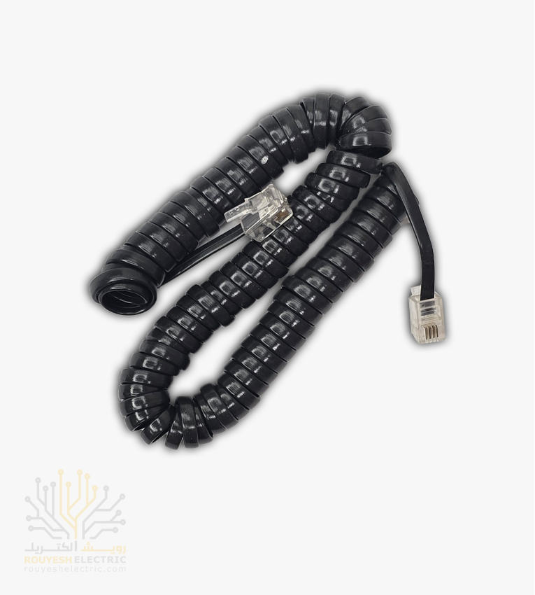 بند فنری تلفن مدل مغز آلومینیوم تک شیرینگ مشکی