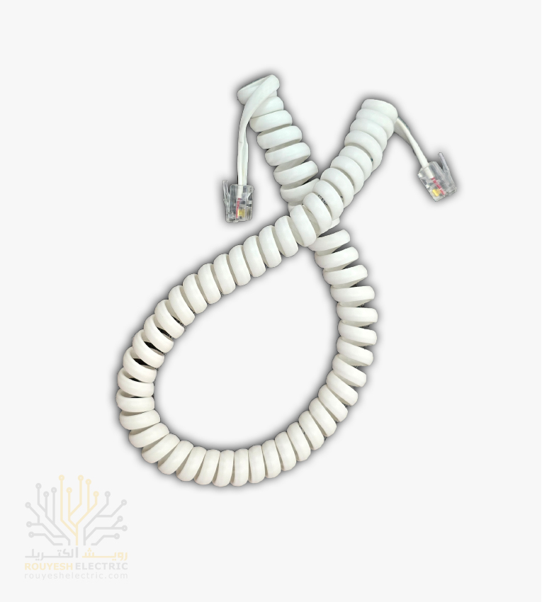 بند فنری تلفن مدل مغز آلومینیوم تک شیرینگ سفید