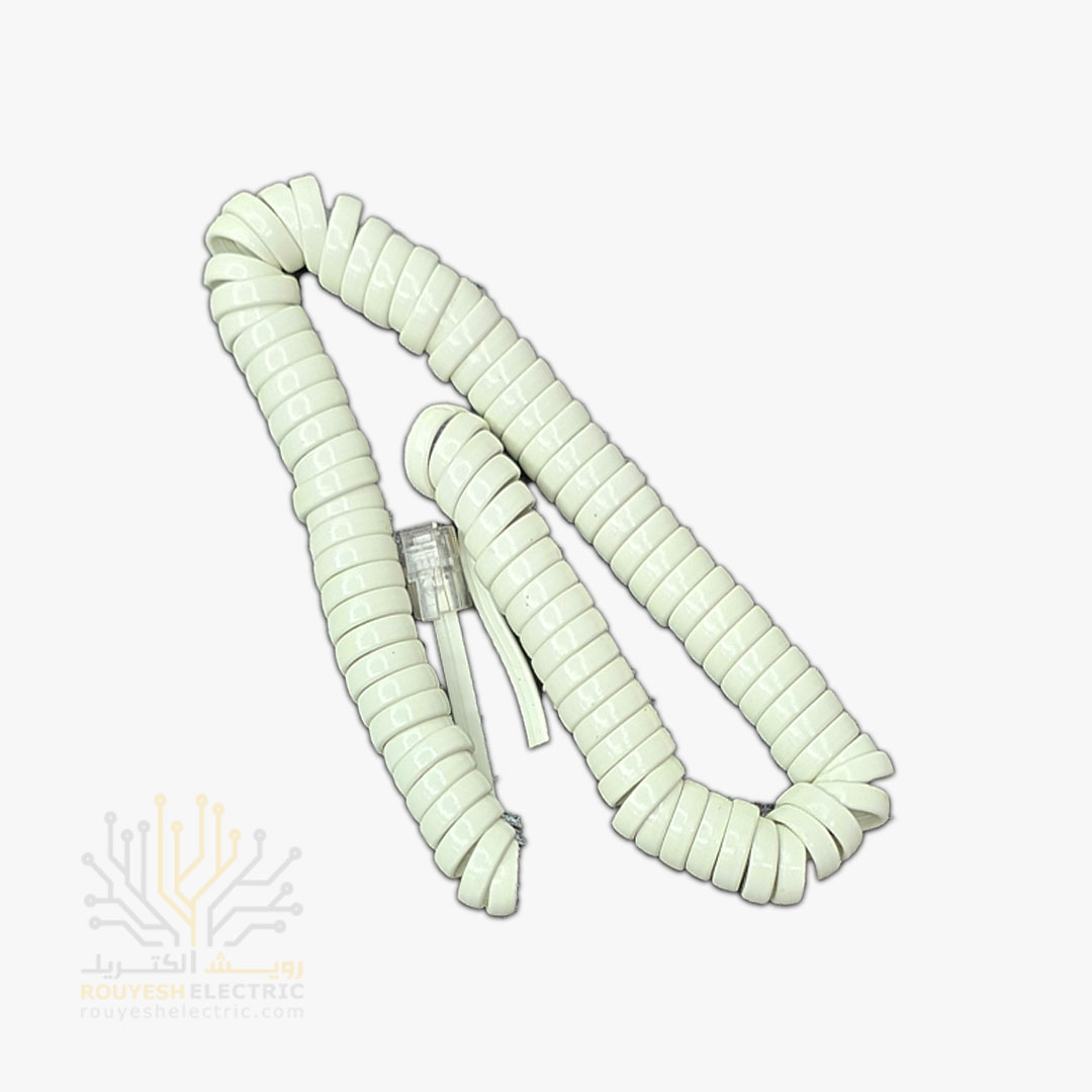 بند فنری تلفن برند نورسام مدل مغز آلومینیوم تک شیرینگ سفید