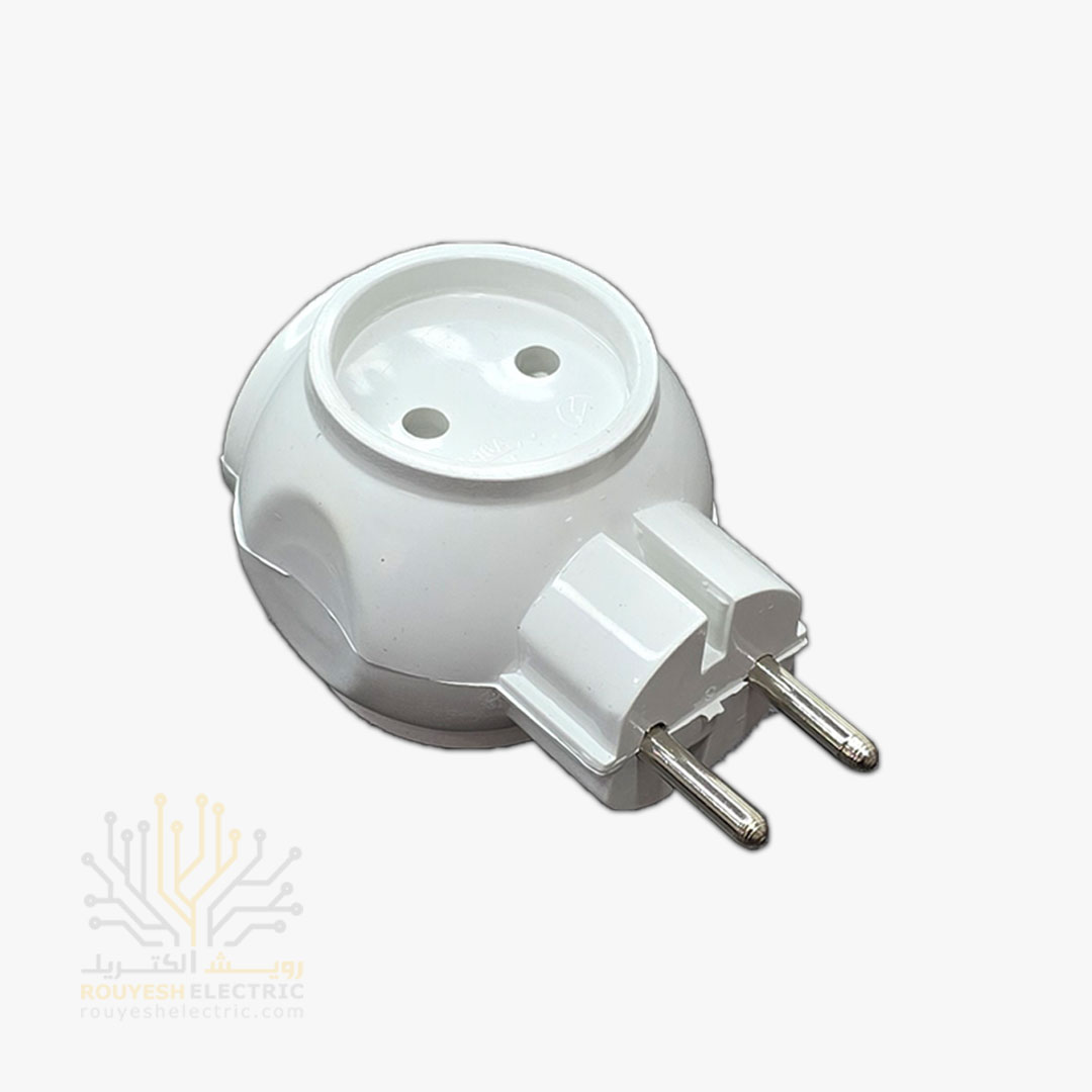 سه راهی برق دیواری برند مایا مدل کپل گرد ساده