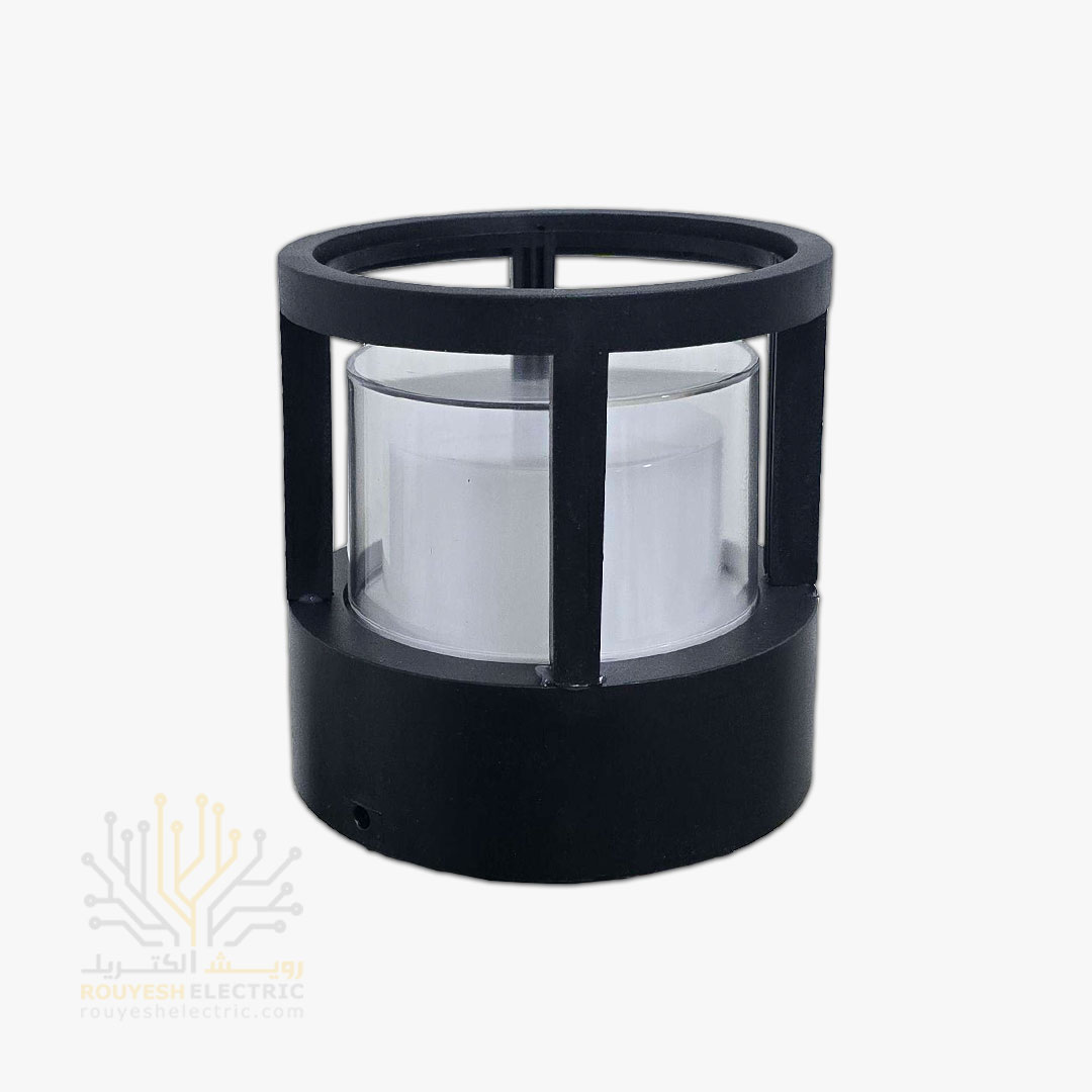 چراغ دیواری دکوراتیو 6 وات برند ایران مهر مدل استوانه یک طرفه کد ایران 35 بدنه مشکی نور نچرال 6 ماه گارانتی