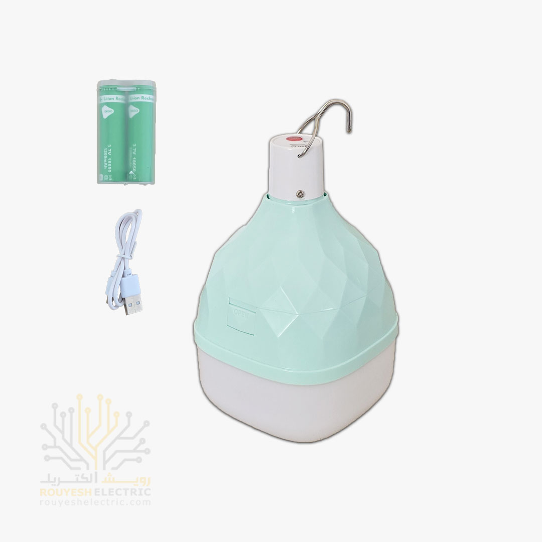 چراغ اضطراری لامپی 30 وات طرح بالب 3 حالته گیره دار